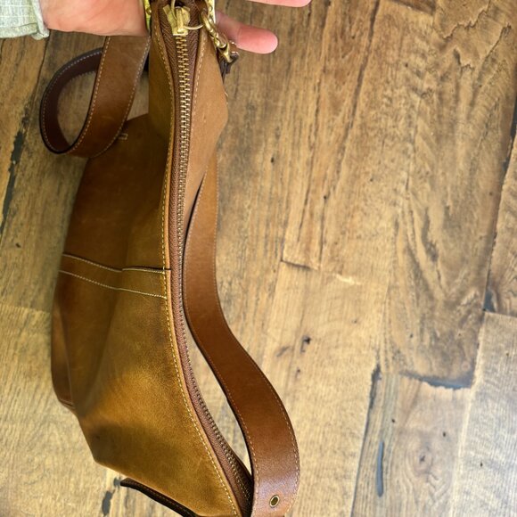 Vintage Coach Legacy 9328 Brown Leather Slim Duffle Crossbody Shoulder Bag - Picture 5 of 8